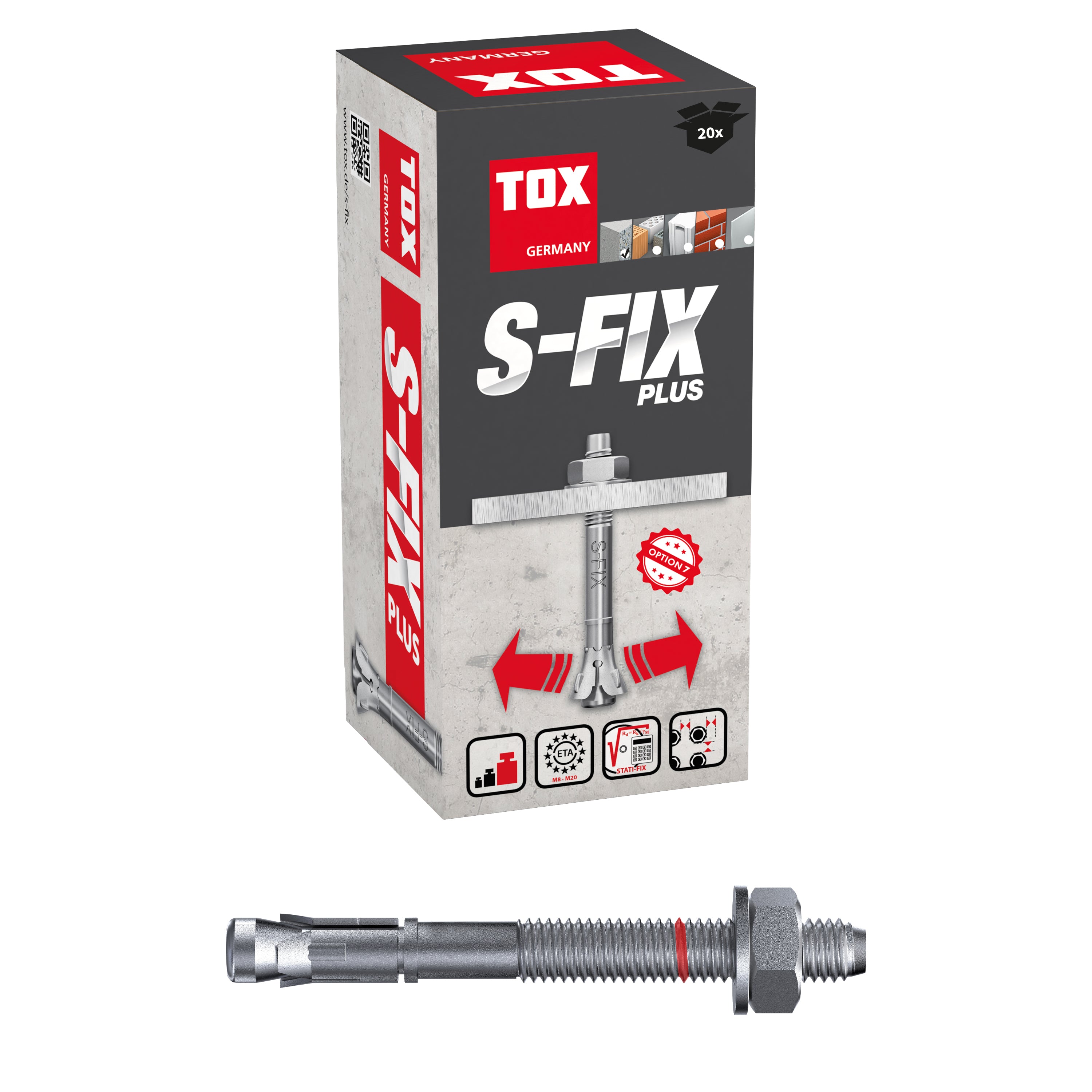 TOX Bolzenanker S-Fix Plus M12x220/128+143 mm
