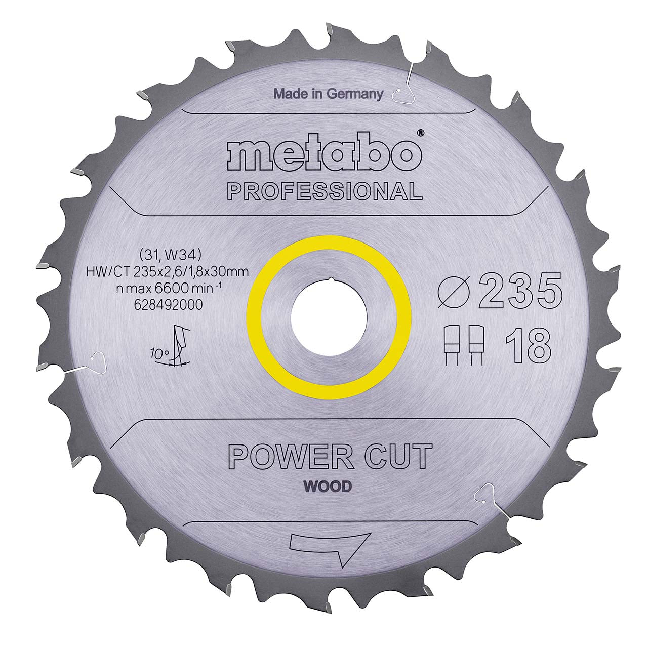 Sägeblatt "power cut wood - professional", 235x2,6/1,8x30, Z18 FZ/FA 10°